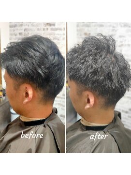 ミシオン(mision) 【メンズスタイル】簡単セット・ツイストパーマ　before after