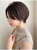 ハンサムショート・小顔カット・ペールベージュ・大人かわいい