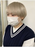 【morio原宿】マッシュショート ホワイトベージュ ブリーチ