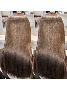 トラップヘアー 髪質改善トリートメント縮毛矯正美髪ヘア艶髪ロング透明感カラー