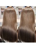 髪質改善トリートメント縮毛矯正美髪ヘア艶髪ロング透明感カラー