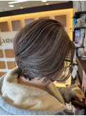 ベージュカラーの白髪ぼかしで上品に!
