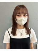ピンクベージュカラー×似合わせ顔周りレイヤー