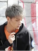 シルバーツーブロック　かき上げヘア