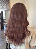 ダブルカラー波巻きピンクラベンダーベージュ