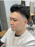 オールバックツイスパツイストパーマスキンフェードリバース