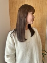 リノア 鵠沼海岸(LINOA)&nbsp;デザインカラー/レイヤーカット/ウェットヘア/オリーブベージュ