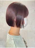 ショートボブ 髪質改善カラー 顔まわり 顔周り