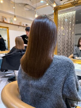 ロンドアベニール 北千住(Lond avenir) イメチェン外ハネボブ美髪ワイドバングレイヤー髪質改善縮毛矯正