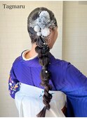 卒業式袴着付けヘアセット☆サイドの玉ねぎヘア