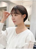 ブリーチなしチェリーブラウン髪質改善イルミナカラー前髪/新宿