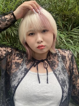 ダブルトーキョー シブヤ(W-TOKYO SHIBUYA) 【ハイトーン】デザインカラー ブリーチ ブロンド ピンクカラー