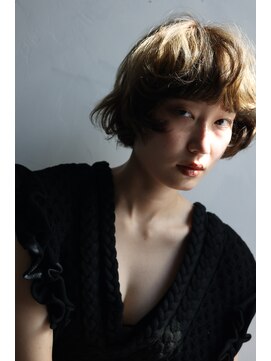 アンドスタイル(&style) フレンチボブパーマ　ローライトデザインカラー