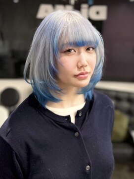 ディーカヘアーセンダイ(Di KA HAIR sendai) ブルーシルバー×ペールブルー