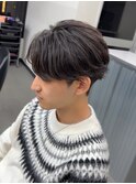 センターパート 毛流れパーマ