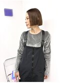 ハイライトカラー×切りっぱなしボブ