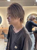 キャンバス バイ ネオリーブ 横浜西口(Canvas by neo.)&nbsp;横浜★毛流れメンズウルフハイトーンミルクティーベージュ