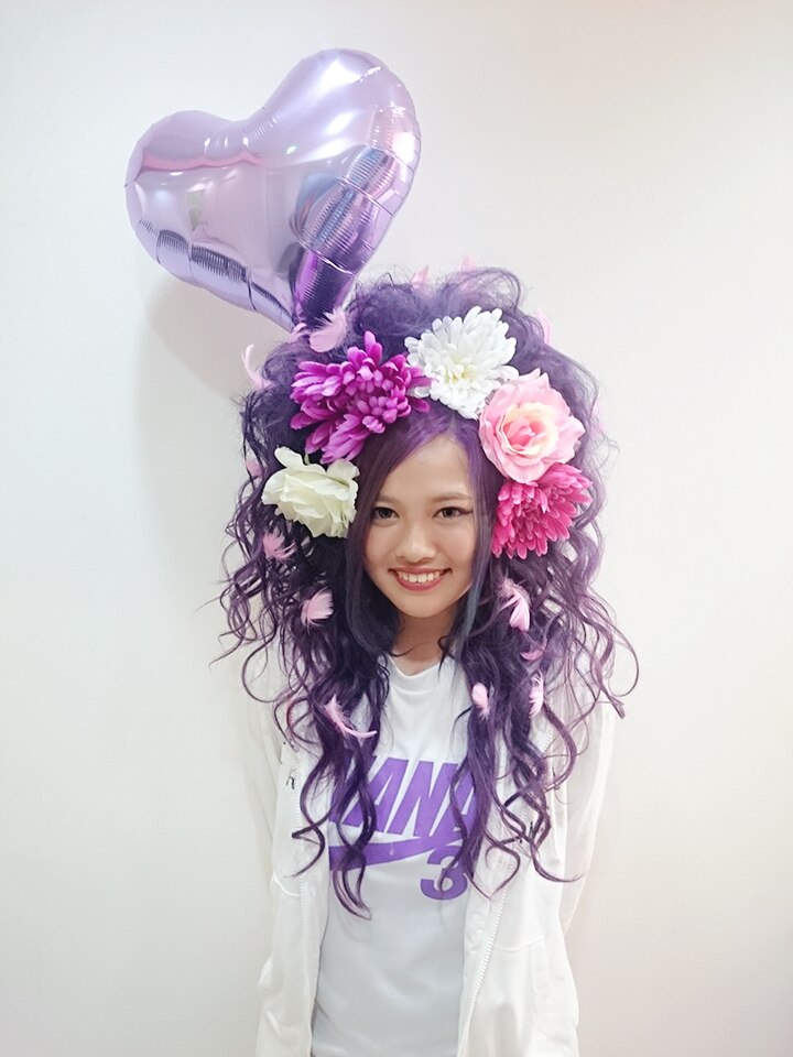 盛り髪セット 体育祭 文化祭 紫 SHAiRE