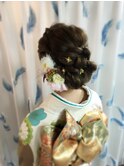 振袖着付けとヘアセット