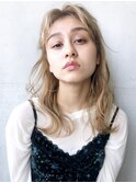 ピンアレンジ_オリーブカラーハイライトカラー_57405