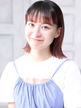 クラッチムク 博多口(CLUTCH muk.) 大人可愛い小顔美髪ツヤ髪チェリーブラウンカールボブB3