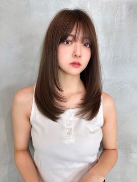 ロンドローズ 名古屋(Lond damaskRose) リフトレイヤー センターパート ブリーチ縮毛矯正 ヨジャドル10