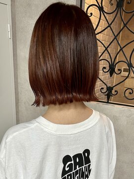 ルノン(LUNON) オレンジブラウンカラー ボブ/オレンジカラー/ブリーチなし