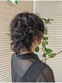20代30代40代ミディアムウルフ前髪パーマくびれ抜け感　5/21