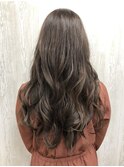 オリーブベージュ×ロング 【TELA HAIR 妙典】