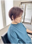 【片山陽基】ラベンダーブラウンと流し前髪のショートヘア