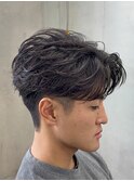フェザーショートフェザーパーマセンターパート熊本メンズカット