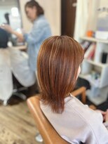 アート(art)&nbsp;オレンジカラー×白髪ぼかしハイライト