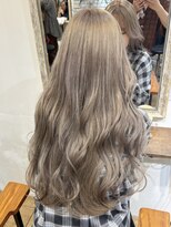 ミモザワークス ヘアアレンジ ブリーチ2回/ホワイトグレージュ
