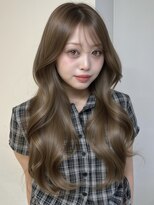 アイトーキョーエス 渋谷(AI TOKYO S)&nbsp;ブリーチなしダブルカラーヘーゼルベージュロングレイヤー透明感