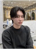 【二瓶菜月】韓国風センターパートダウンパーマ