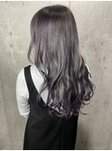 ディープグレージュ×毛先ラベンダー