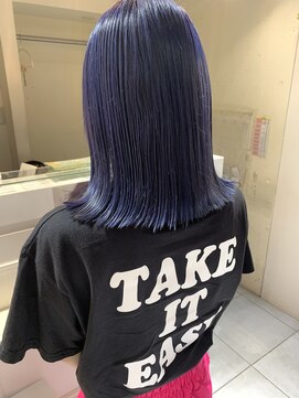 ネオリーブカフ 鶴ヶ峰店(Neolive caff) 切りっぱなしボブ × ハイトーンカラー