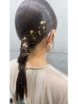 ネウィ 池袋(newi)&nbsp;タイト編み下ろし×金箔/アースカラー