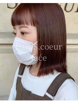 ヘアーエスクールフェイス(hair S. COEUR face) 艶カラー/ベビーピンク/30代