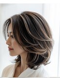 外国人風/外国人風ハイライト/白髪ぼかしハイライト