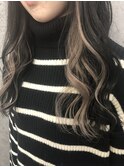 20代30代大人可愛いエクステグレージュアッシュインナーカラー