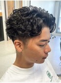 横浜シャドウパーマツイストスパイラルパーマセンターパート30代