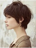 ☆ダークパープルナチュラルショートミルクブラウン髪質改善ボブ