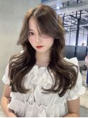 顔周りレイヤーロング美髪韓国ヘア_ba531251