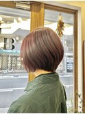 ホワイトグレージュ/チェリーブラウン/ミニウルフ[稲毛/稲毛駅]