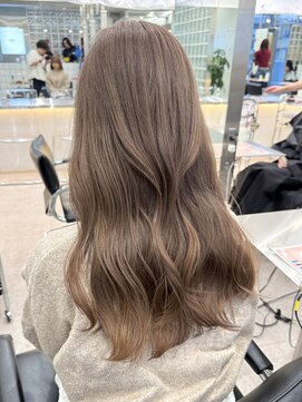 サンクプロジェクト(cinq PROJECT) 明るめラベンダーミルクティーベージュ韓国ミディアムレイヤー