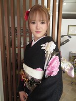 ピアス&nbsp;成人式　アップスタイル