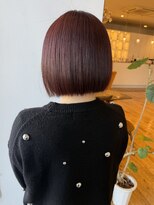 ルッツ(Lutz. hair design)&nbsp;3/15 レッド　切りっぱなしボブ【千代田彩夏】
