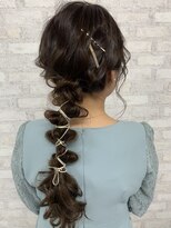 ヘアセット専門店 ナゴミ 池袋店(nagomi)&nbsp;結婚式/お呼ばれ/パーティーに！ゆるふわ革ひもリボンアレンジ☆