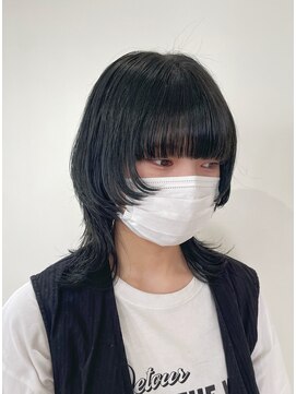 アクアオモテサンドウ(ACQUA omotesando) *攻め個性的ウルフカット!黒髪モードネオウルフレイヤーカット